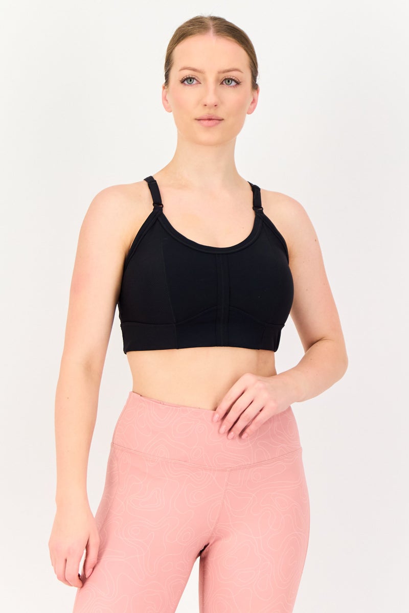 Nike Women Brand Logo Lightly Padded Training Sports Bra, Black - Image 1